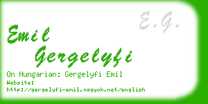 emil gergelyfi business card
